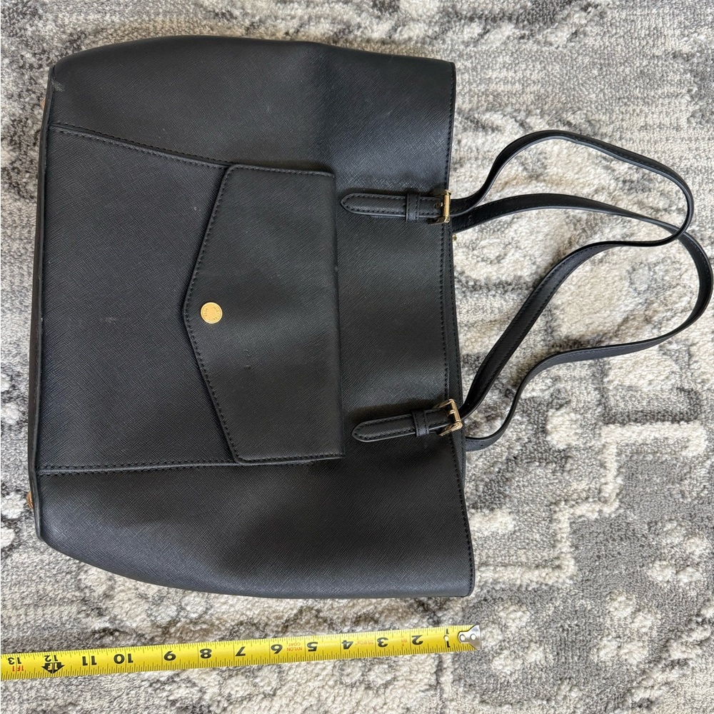 Michael Kors Black Tote Bag with Gold Accents